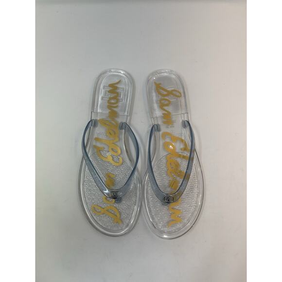 Sam Edelman Dean Clear Blue Jelly Flip Flop Women's Size 11M - Picture 3 of 9